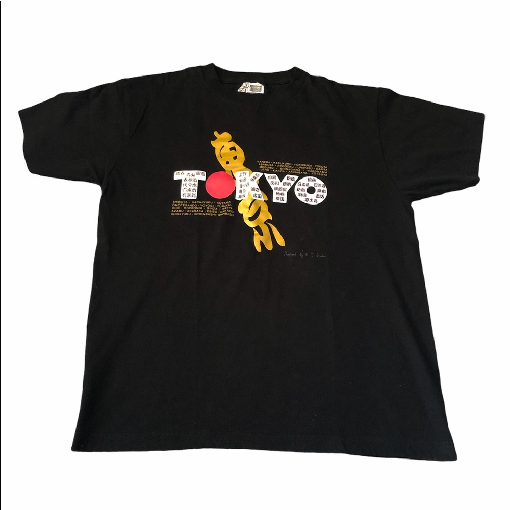 Tokyo black unisex Cotton T- Shirt Sz L